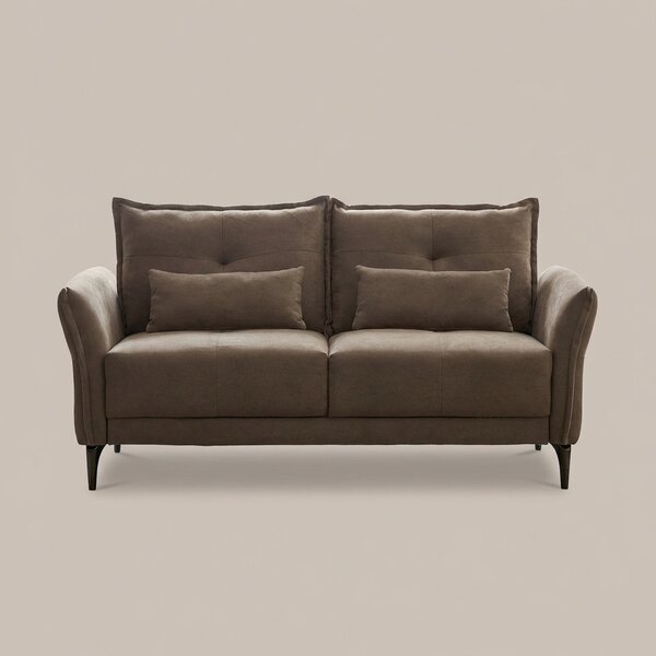 DecHome Divano 2 Posti Moderno in Tessuto Dimensioni 160x76x86 cm colore Beige - Nutmeg