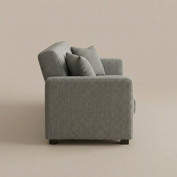 DecHome Divano 2 Posti Moderno in Tessuto Dimensioni 155x80x87 cm colore Grigio - Nora