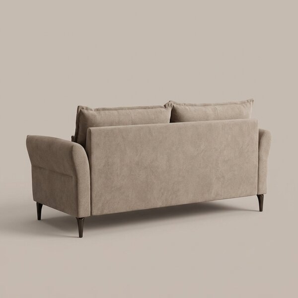 DecHome Divano 2 Posti Moderno in Tessuto Dimensioni 160x76x86 cm colore Beige - Nutmeg