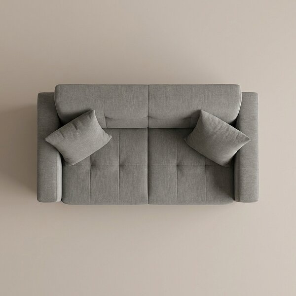 DecHome Divano 2 Posti Moderno in Tessuto Dimensioni 155x80x87 cm colore Grigio - Nora