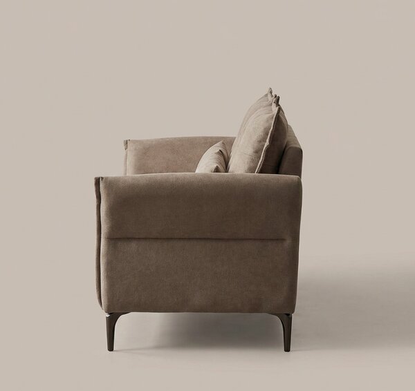 DecHome Divano 2 Posti Moderno in Tessuto Dimensioni 160x76x86 cm colore Beige - Nutmeg