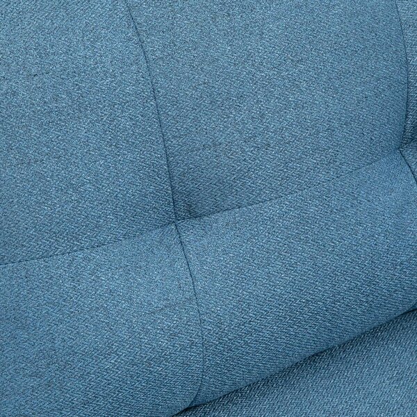 DecHome Divano 2 Posti Moderno in Tessuto effetto Lino Dimensioni 139x68x80 cm colore Blu Scuro