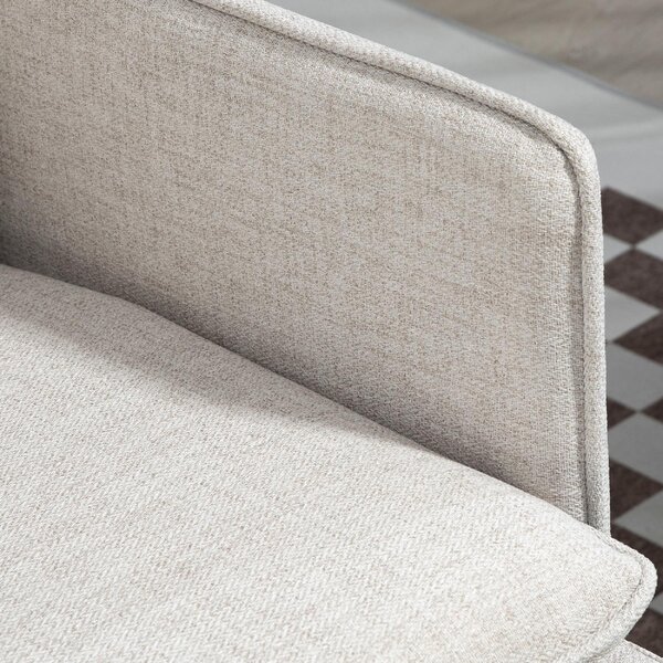 DecHome Divano 2 Posti Moderno in Tessuto Effetto Lino Dimensioni 139x68x80 cm colore Bianco Crema - Vintage