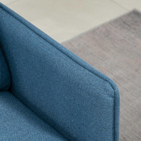 DecHome Divano 2 Posti Moderno in Tessuto effetto Lino Dimensioni 139x68x80 cm colore Blu Scuro