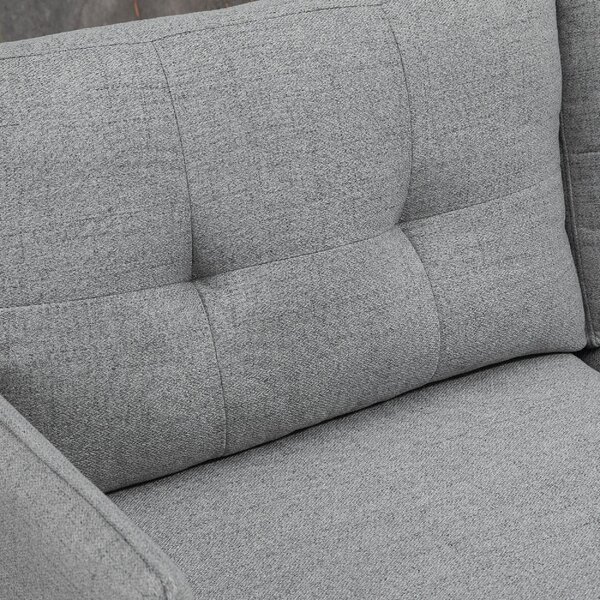 DecHome Divano 2 Posti Moderno in Tessuto effetto Lino Dimensioni 139x68x80 cm colore Grigio