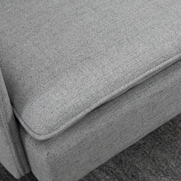 DecHome Divano 2 Posti Moderno in Tessuto effetto Lino Dimensioni 139x68x80 cm colore Grigio