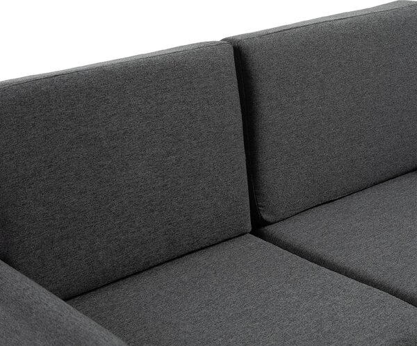 DecHome Divano 2 Posti Moderno in Tessuto effetto Lino Dimensioni 141x70x78 cm colore Grigio Scuro