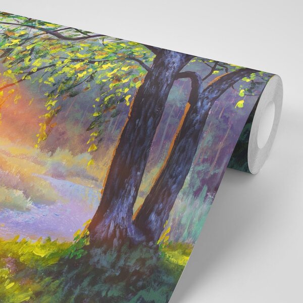 Carta da parati – Alba nella foresta