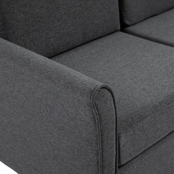 DecHome Divano 2 Posti Moderno in Tessuto effetto Lino Dimensioni 141x70x78 cm colore Grigio Scuro