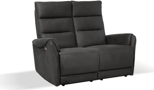 DecHome Divano 2 Posti Moderno in Tessuto Nabuk Dimensioni 135x98x109 cm colore Grigio - Thun