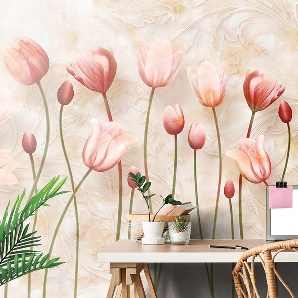 Carta da parati – Tulipani rosa antico