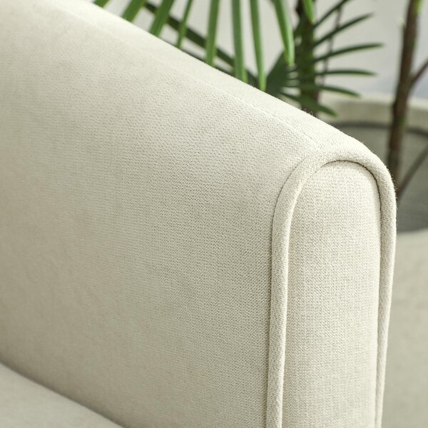 DecHome Divano 2 Posti Moderno in Velluto Dimensioni 124x73x92 cm colore Bianco Crema
