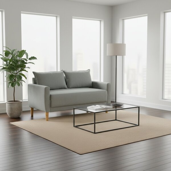 DecHome Divano 2 Posti Moderno in Velluto Dimensioni 140x72x82 cm colore Grigio