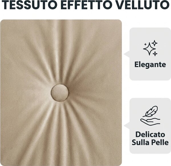 DecHome Divano 2 Posti Moderno in Velluto Dimensioni 124x73x92 cm colore Bianco Crema
