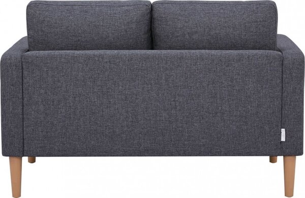 DecHome Divano 2 Posti Scandinavo in Tessuto Dimensioni 124x73x82 cm colore Grigio Scuro - Santa Fe