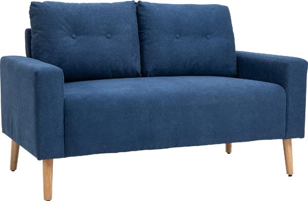 DecHome Divano 2 Posti Scandinavo in Tessuto Dimensioni 145x76x88 cm colore Blu