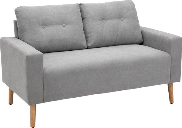 DecHome Divano 2 Posti Scandinavo in Tessuto Dimensioni 145x76x88 cm colore Grigio