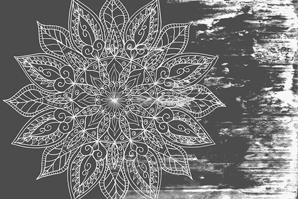 Carta da parati – Texture Mandala in bianco e nero