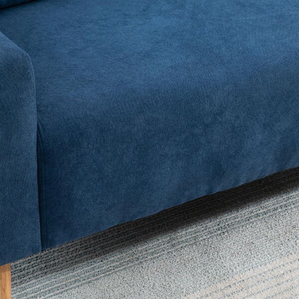 DecHome Divano 2 Posti Scandinavo in Tessuto Dimensioni 145x76x88 cm colore Blu