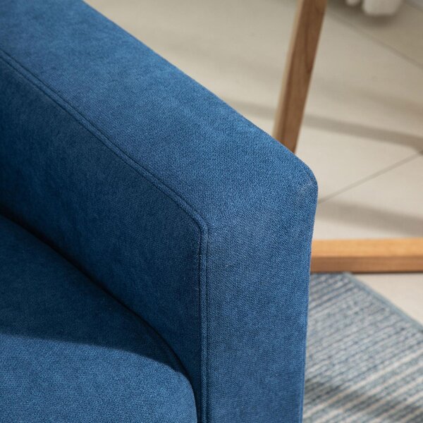 DecHome Divano 2 Posti Scandinavo in Tessuto Dimensioni 145x76x88 cm colore Blu