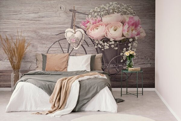 Carta da parati – Fiori in vaso vintage