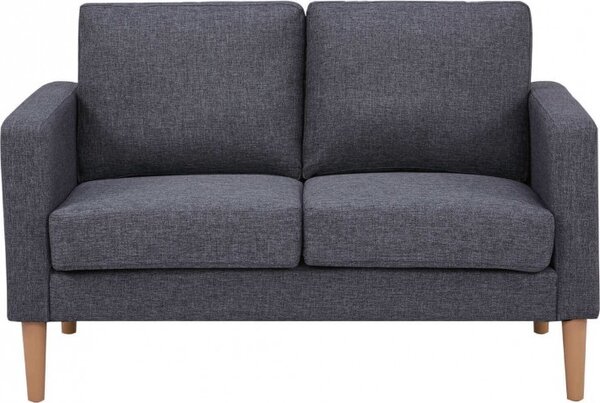 DecHome Divano 2 Posti Scandinavo in Tessuto Dimensioni 124x73x82 cm colore Grigio Scuro - Santa Fe