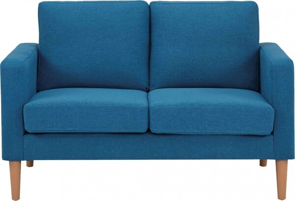 DecHome Divano 2 Posti Scandinavo in Tessuto Dimensioni 124x73x82 cm colore Blu - Santa Fe