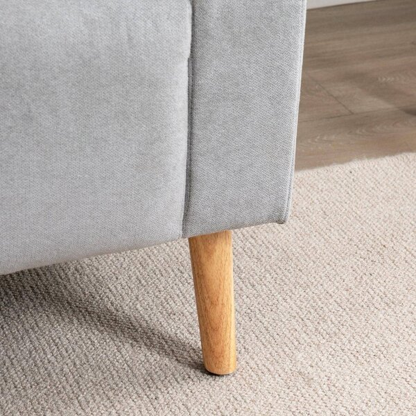 DecHome Divano 2 Posti Scandinavo in Tessuto Dimensioni 145x76x88 cm colore Grigio