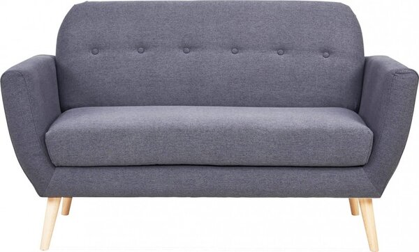 DecHome Divano 2 Posti Scandinavo in Tessuto Dimensioni 147x79x86 cm colore Grigio Scuro - Canberra