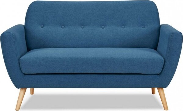 DecHome Divano 2 Posti Scandinavo in Tessuto Dimensioni 147x79x86 cm colore Blu - Canberra