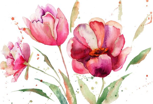 Carta da parati – Tulipani in Stile Particolare