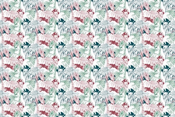 Carta da parati – Foglie colorate di monstera