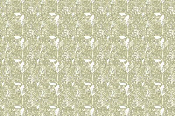 Carta da parati – Foglie magiche in versione verde