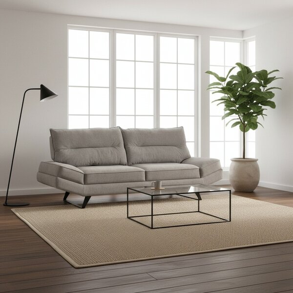 DecHome Divano 3 Posti Moderno in Microfibra Dimensioni 236x98x105 cm colore Tortora - Lena