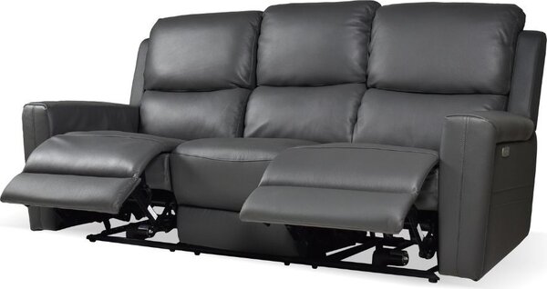 DecHome Divano 3 Posti Moderno in Pelle Dimensioni 211x77x103 cm colore Grigio Scuro - Claus