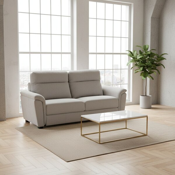 DecHome Divano 3 Posti Moderno in Tessuto Antimacchia Dimensioni 205x96x94 cm colore Elephant - Gonzaga