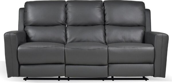 DecHome Divano 3 Posti Moderno in Pelle Dimensioni 211x77x103 cm colore Grigio Scuro - Claus