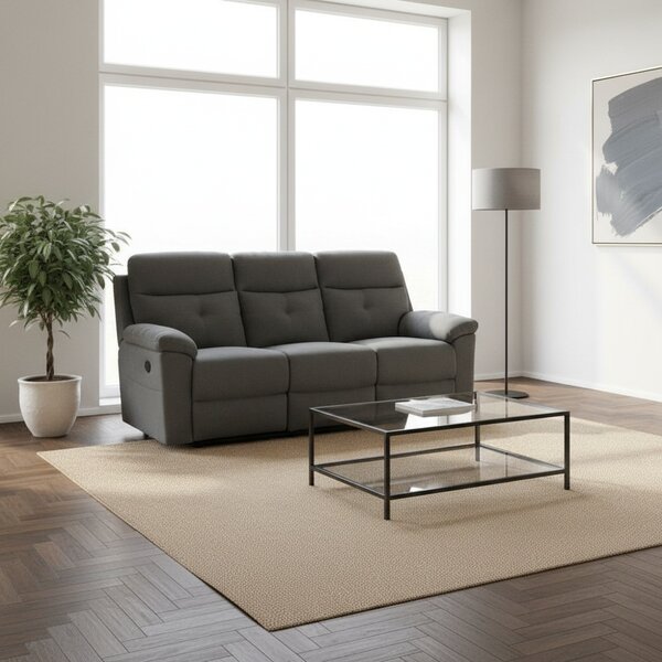DecHome Divano 3 Posti Moderno in Tessuto Dimensioni 191x96x100 cm colore Grigio Scuro - Kayde