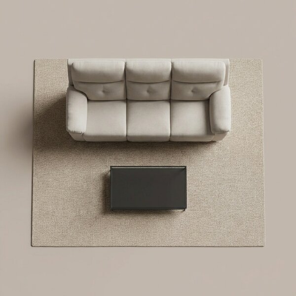 DecHome Divano 3 Posti Moderno in Tessuto Dimensioni 191x96x100 cm colore Beige - Kayde