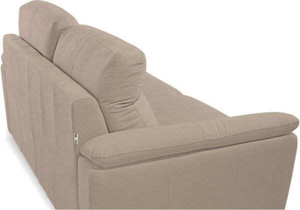 DecHome Divano 3 Posti Moderno in Tessuto Antimacchia Dimensioni 205x96x94 cm colore Tortora - Gonzaga