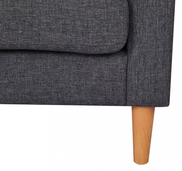 DecHome Divano 3 Posti Moderno in Tessuto Dimensioni 177x73x82 cm colore Grigio Scuro - Santa Fe