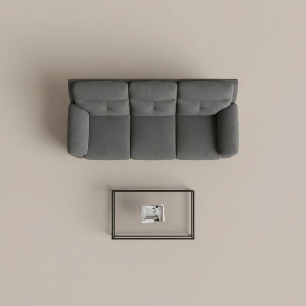 DecHome Divano 3 Posti Moderno in Tessuto Dimensioni 191x96x100 cm colore Grigio Scuro - Kayde