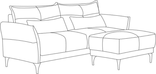 DecHome Divano 3 Posti Moderno in Tessuto Dimensioni 196x76x86 cm colore Beige - Nutmeg