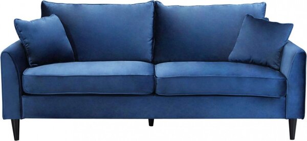 DecHome Divano 3 Posti Moderno in Velluto Dimensioni 196x83x89 cm colore Blu - Cordoba