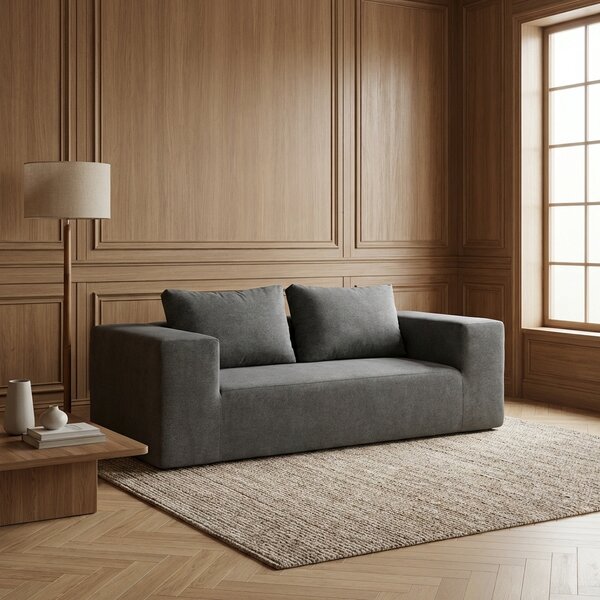 DecHome Divano 3 Posti Moderno in Tessuto Dimensioni 200x100x76 Cm colore Grigio Chiaro - Kelly