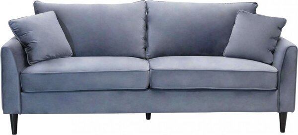 DecHome Divano 3 Posti Moderno in Velluto Dimensioni 196x83x89 cm colore Grigio Chiaro - Cordoba
