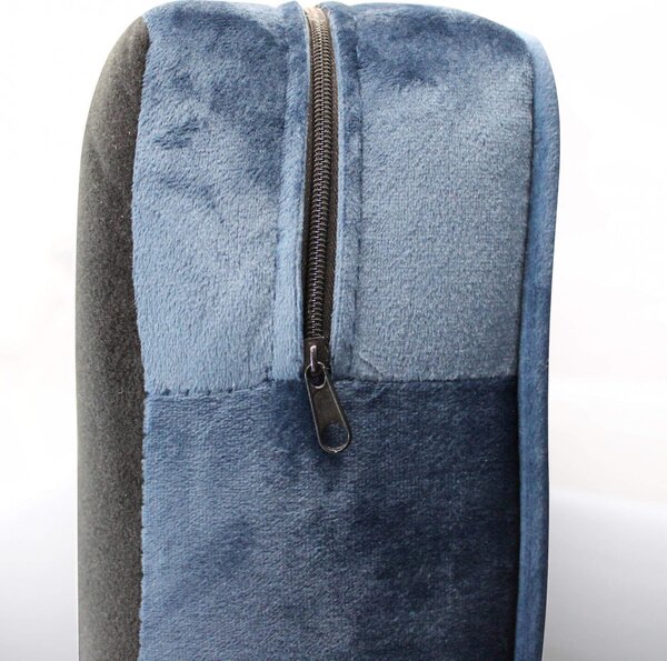 DecHome Divano 3 Posti Moderno in Velluto Dimensioni 196x83x89 cm colore Blu - Cordoba