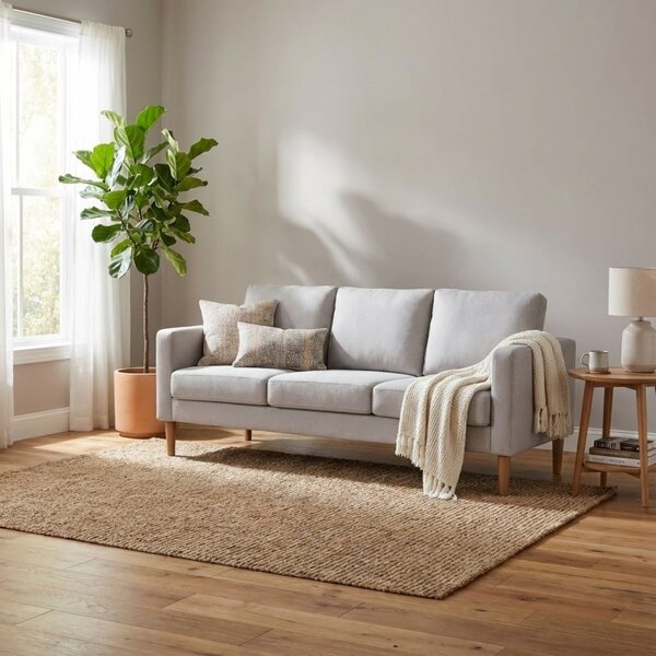 DecHome Divano 3 Posti Scandinavo in Tessuto Dimensioni 177x73x82 cm colore Beige - Santa Fe