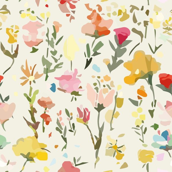 Carta da parati – Fiori gialli con tocco vintage