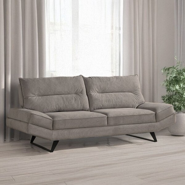 DecHome Divano 3 Posti Moderno Vano Contenitore in Microfibra Dimensioni 236x98x105 cm colore Tortora - Lena